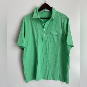 Criquet Performance Players Shirt Green Men XL 100% Organic Cotton Golf Preppy